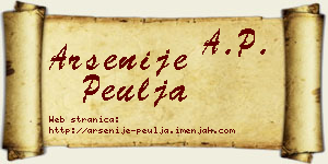 Arsenije Peulja vizit kartica